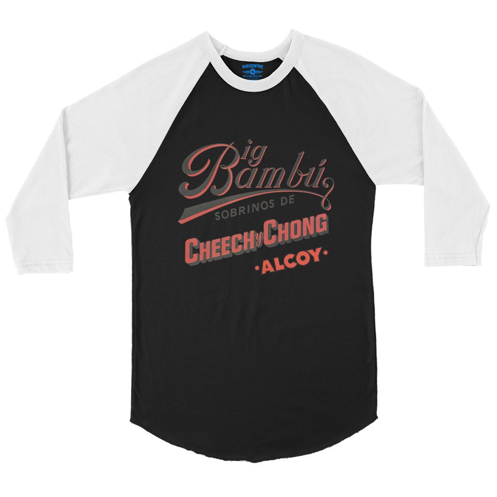 Cheech y Chong’s Big Bambu Baseball T-Shirt in Black White