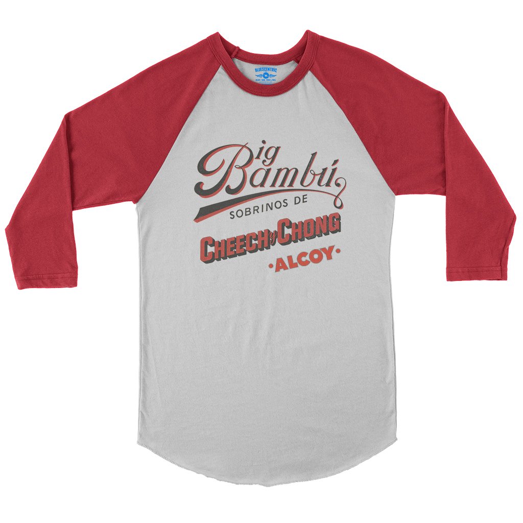 Cheech y Chong’s Big Bambu Baseball T-Shirt in White Red