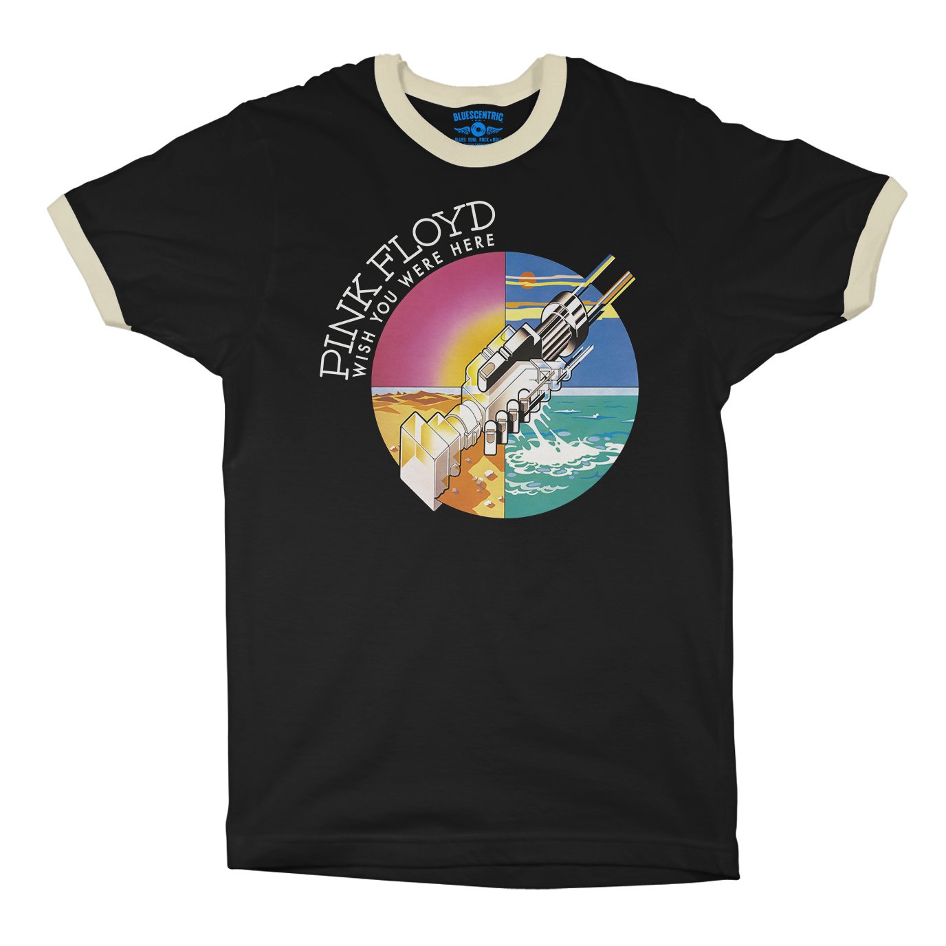 Pink Floyd Mechanical Hands Wish You Were Here Ringer T-Shirt in Black Natural