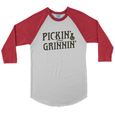 Pickin’ & Grinnin Bluegrass Baseball T-Shirt in default
