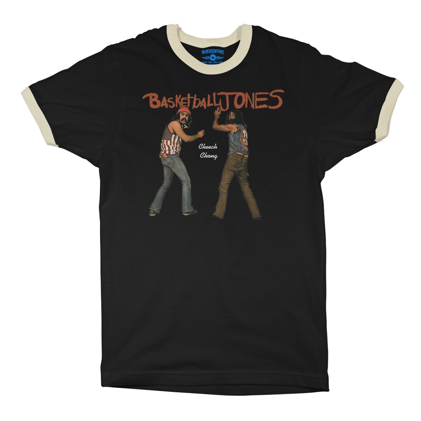 Cheech & Chong Basketball Jones Ringer T-Shirt in Black Natural