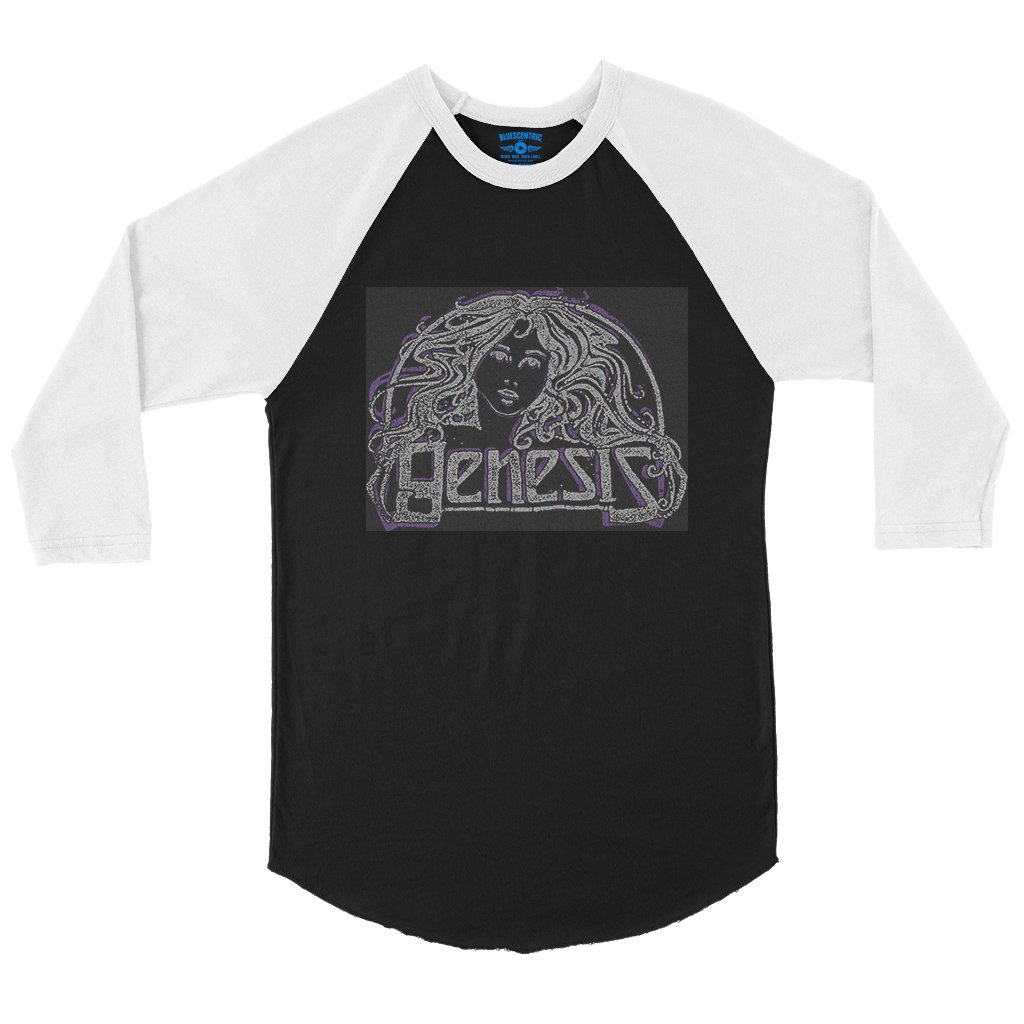 Vintage Genesis Hair Logo Tee Baseball T-Shirt in Black White