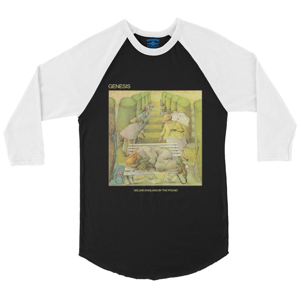 Genesis Selling England By The Pound Album Baseball T-Shirt in Black White