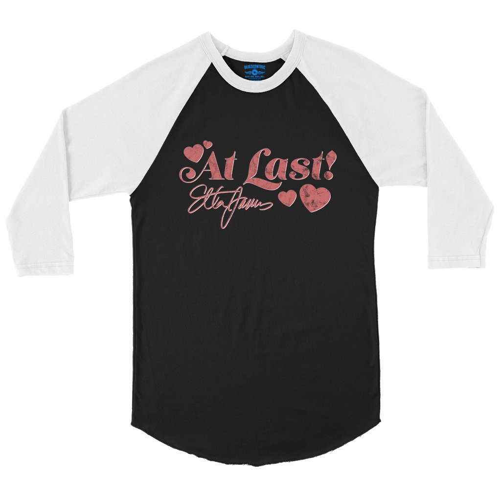Etta James Red Heart Baseball T-Shirt in Black White