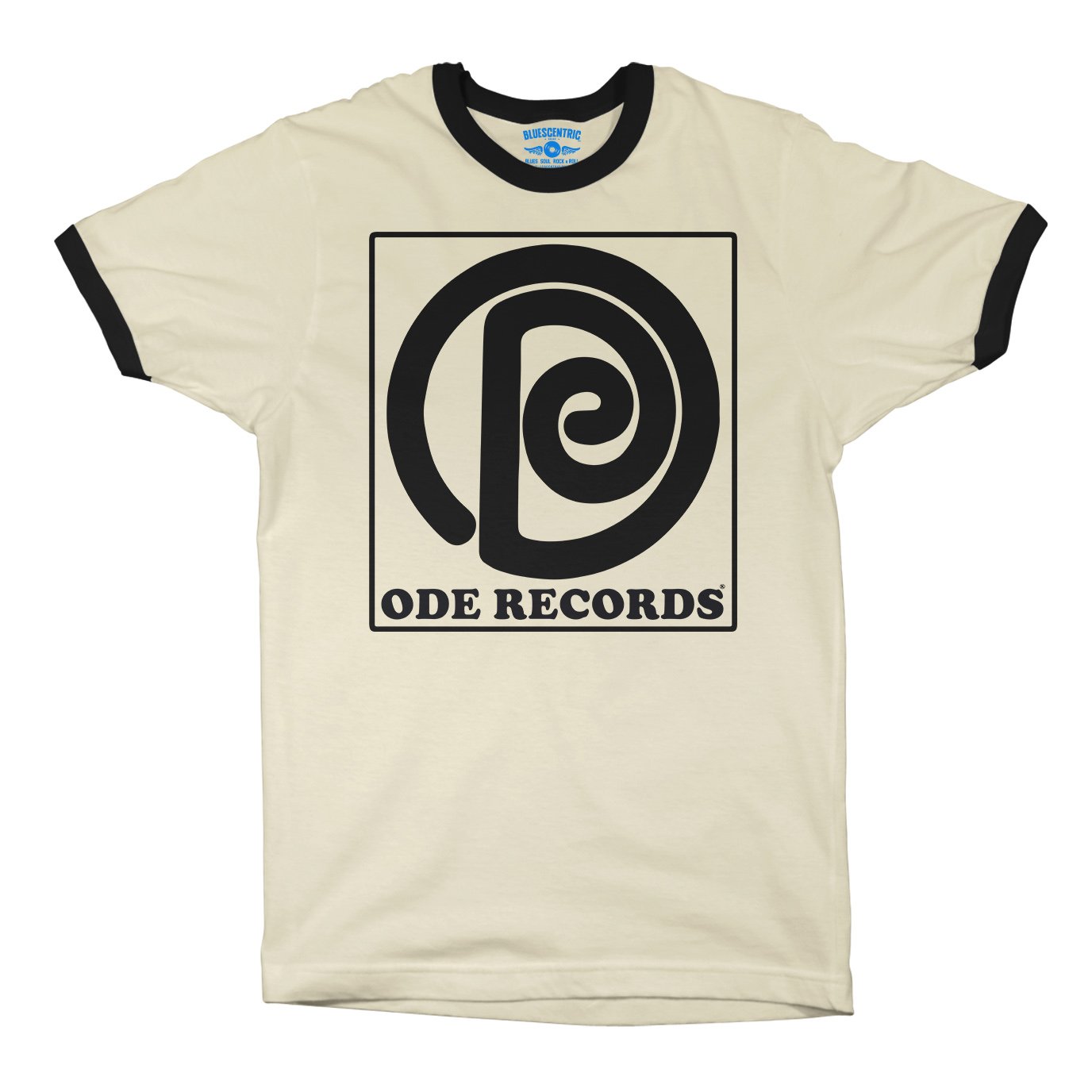 Ode Records Ringer T-Shirt in Natural Black