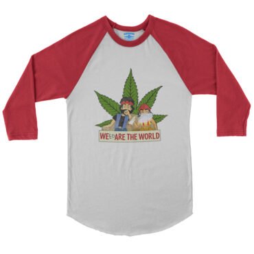 Animated Cheech & Chong Weed Are The World Baseball T-Shirt in default