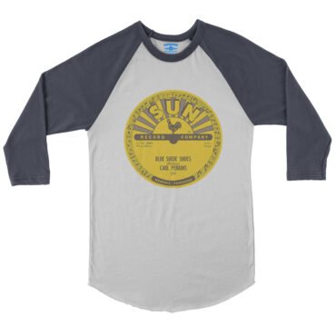 Sun Records Carl Perkins Blue Suede Shoes Baseball T-Shirt in default