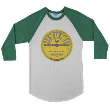 Sun Records Jerry Lee Lewis Great Balls of Fire Baseball T-Shirt in default