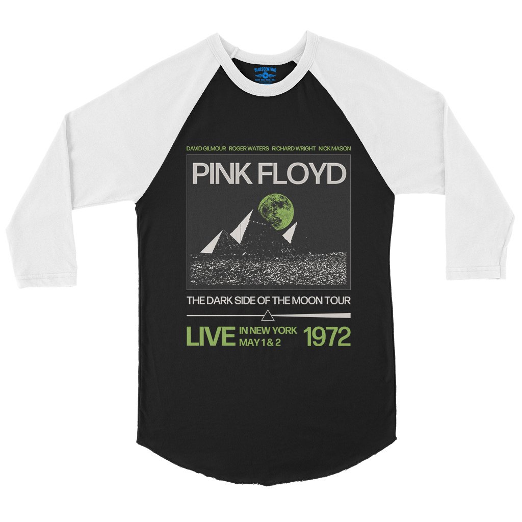 Pink Floyd 1972 Tour Baseball T-Shirt in Black White