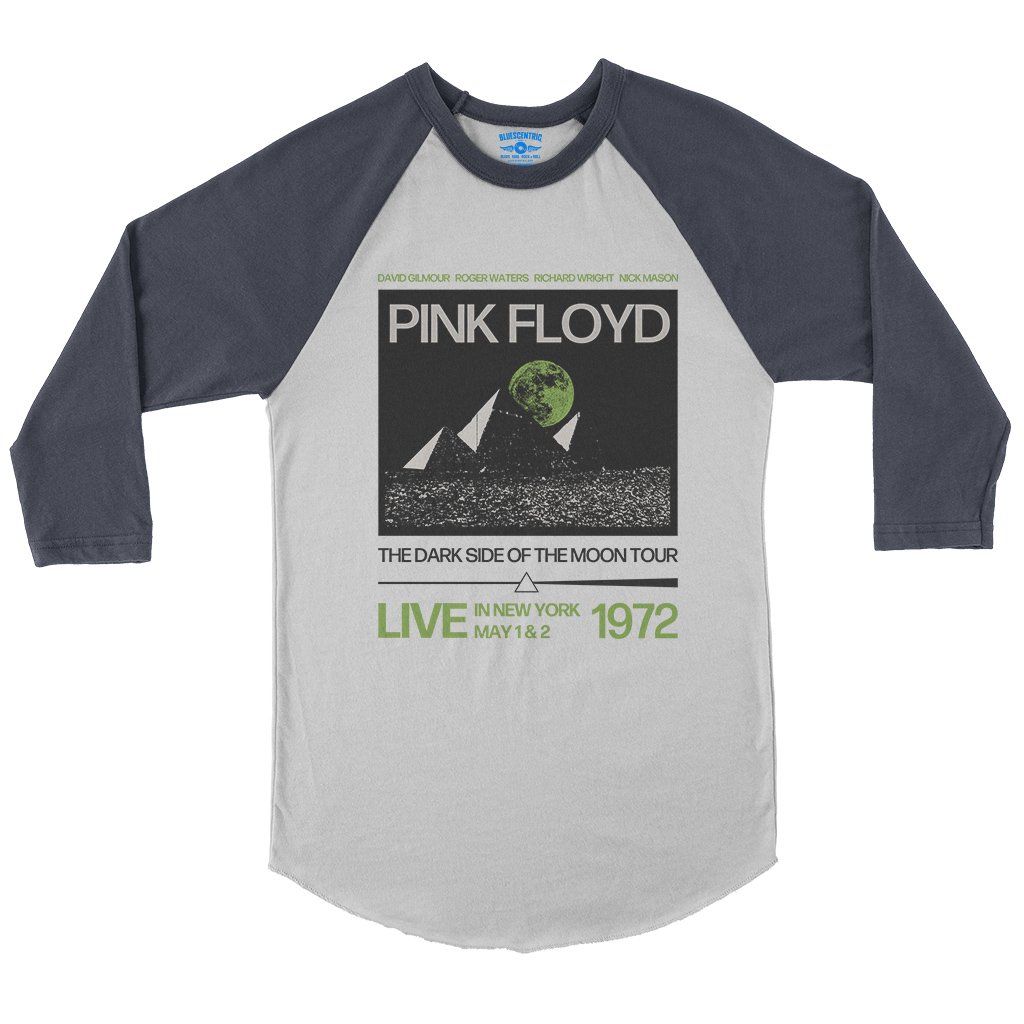 Pink Floyd 1972 Tour Baseball T-Shirt in White Navy