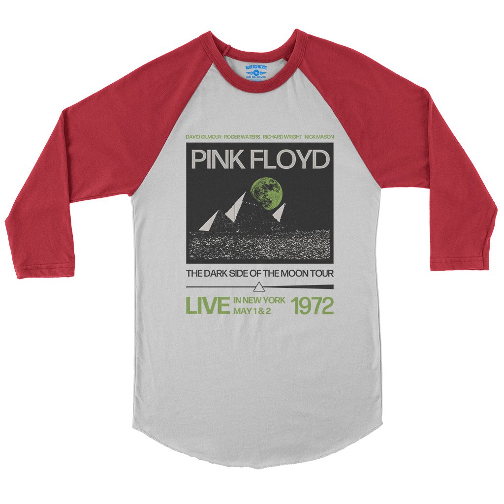 Pink Floyd 1972 Tour Baseball T-Shirt in White Red