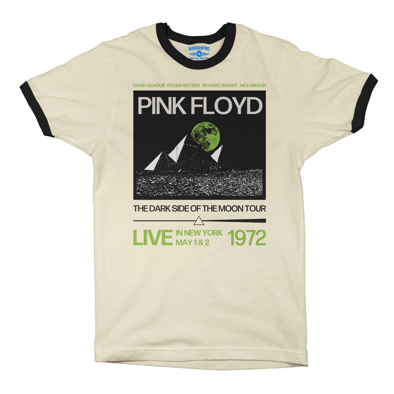 Pink Floyd 1972 Tour Ringer T-Shirt in Natural Black