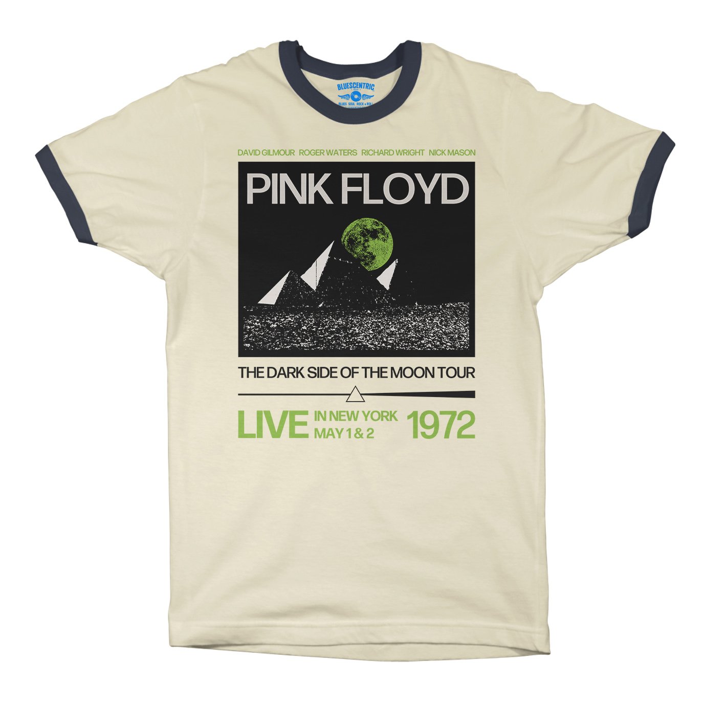 Pink Floyd 1972 Tour Ringer T-Shirt in Natural Midnight Navy