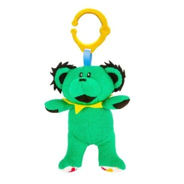 Green Grateful Dead Dancing Bear Soft Plush Rattle Toy