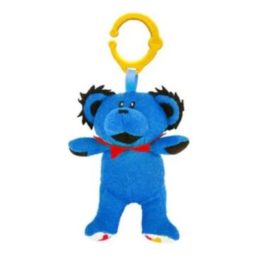 Blue Grateful Dead Dancing Bear Soft Plush Rattle Toy