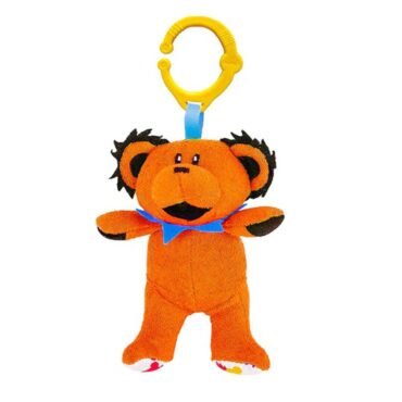 Orange Grateful Dead Dancing Bear Soft Plush Rattle Toy