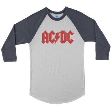 Red AC/DC Logo Baseball T-Shirt in default
