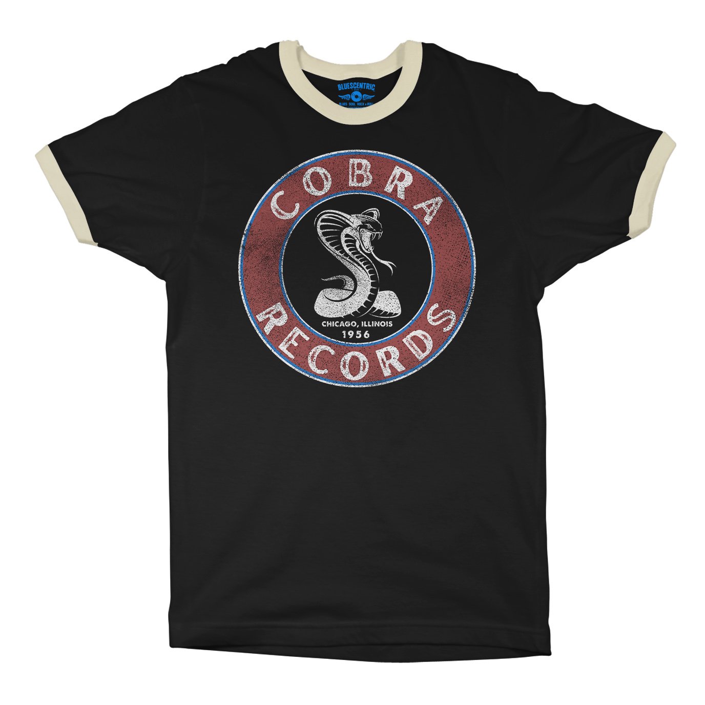 Cobra Records Snake Ringer T-Shirt in Black Natural