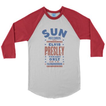 Sun Records Elvis Live at Tupelo Baseball T-Shirt in default