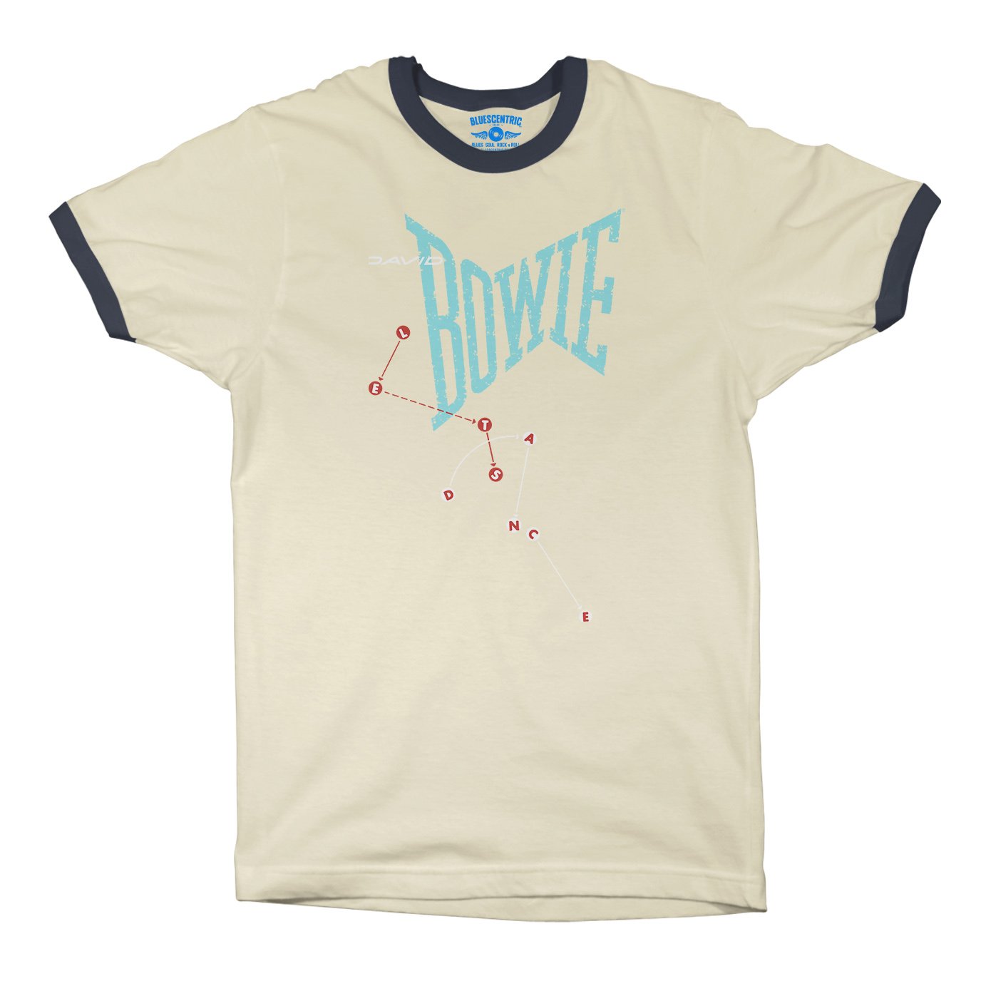 David Bowie Let’s Dance Ringer T-Shirt in Natural Midnight Navy