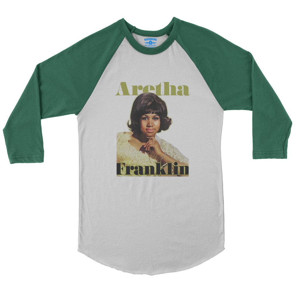 Aretha Franklin Now Baseball T-Shirt in White Kelly