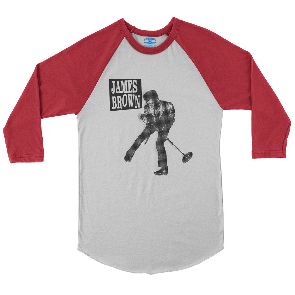 James Brown Halftone Baseball T-Shirt in White Red