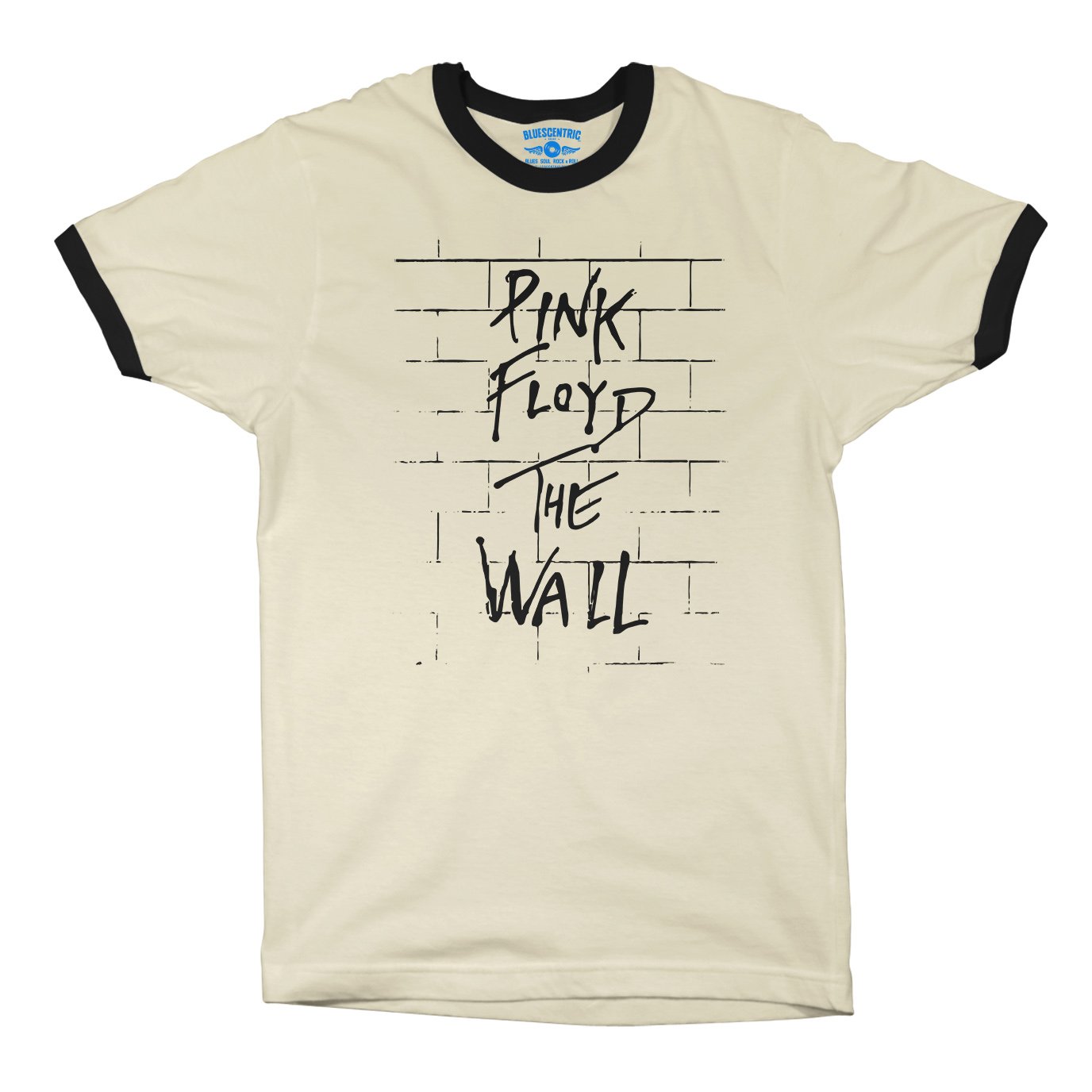 Pink Floyd The Wall Album Cover Ringer T-Shirt in Natural Black