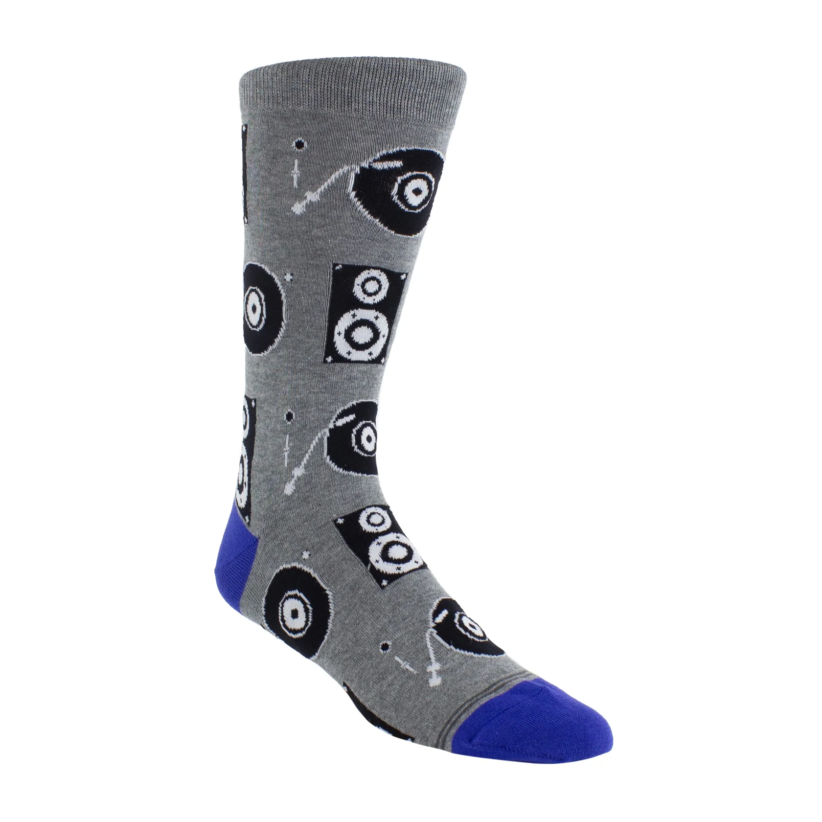 Vinyl Record Turn Tables & Speakers Crew Knit Socks