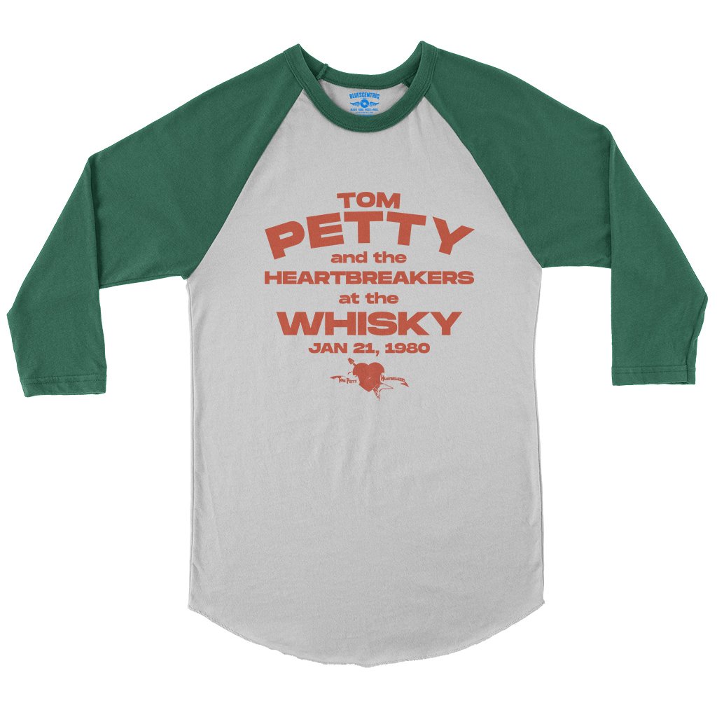 Tom Petty and the Heartbreakers at The Whisky Baseball T-Shirt in White Kelly