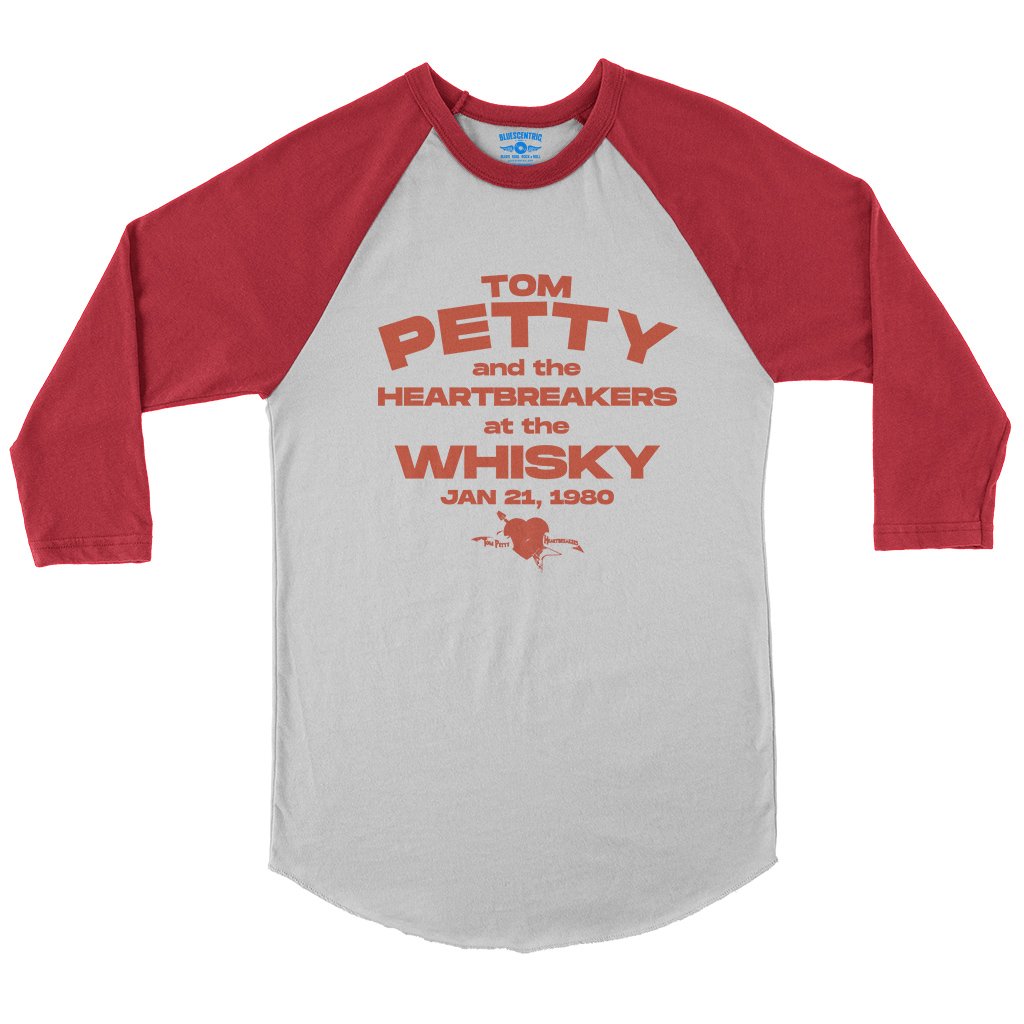 Tom Petty and the Heartbreakers at The Whisky Baseball T-Shirt in White Red