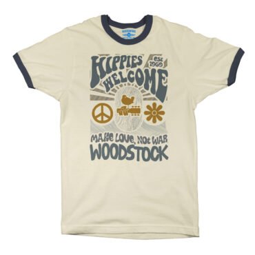 Hippies Welcome Love Woodstock Ringer T-Shirt in default