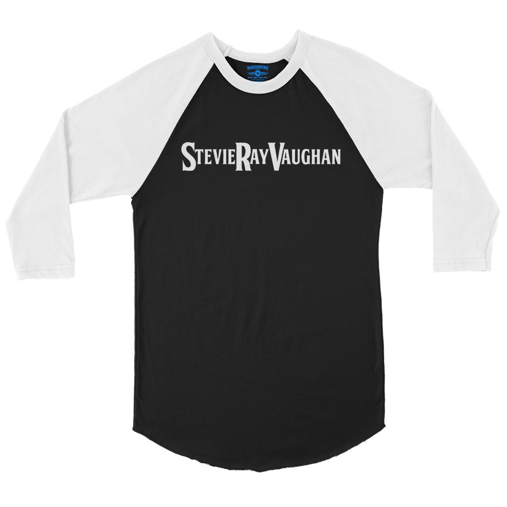 Stevie Ray Vaughan Logo Baseball T-Shirt in Black White