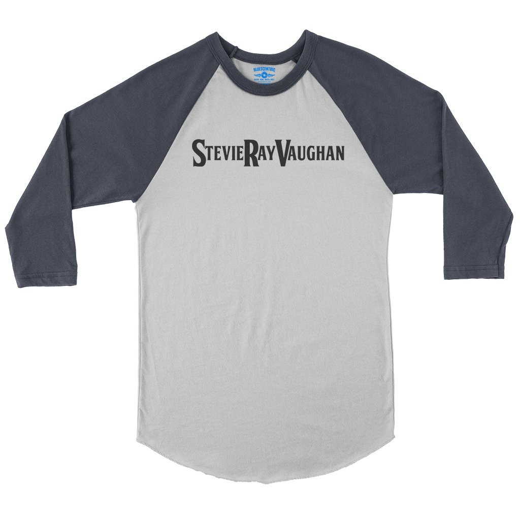 Stevie Ray Vaughan Logo Baseball T-Shirt in White Navy