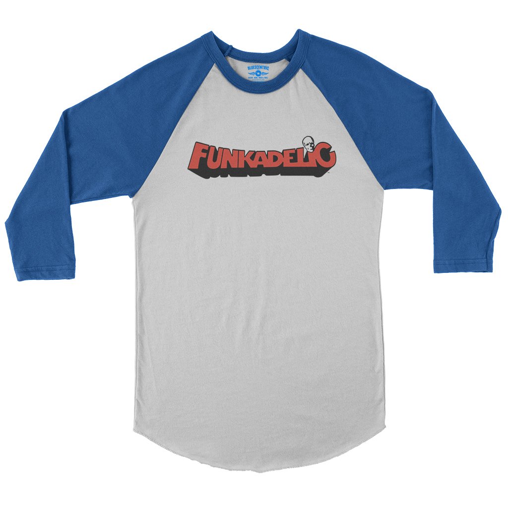 Red Funkadelic Logo Baseball T-Shirt in White True Royal