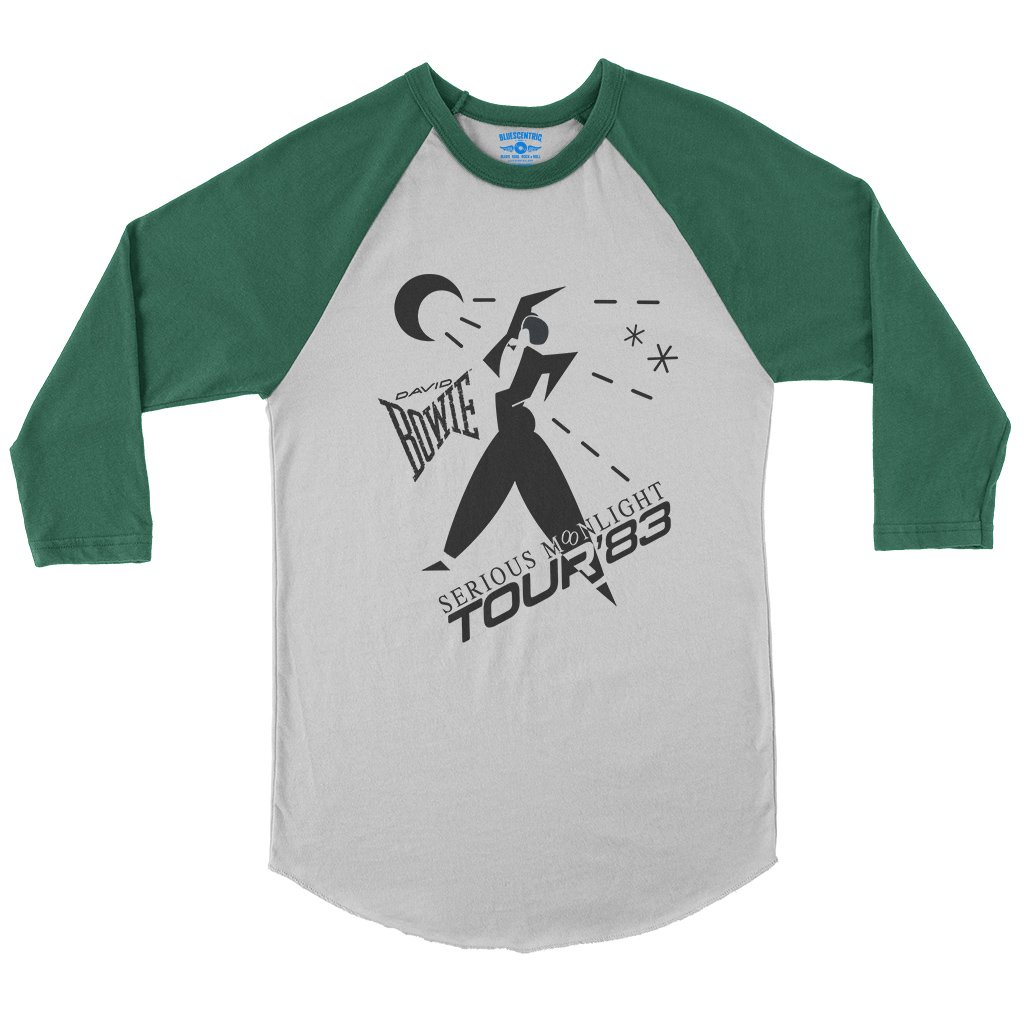 David Bowie Tour Baseball T-Shirt in White Kelly