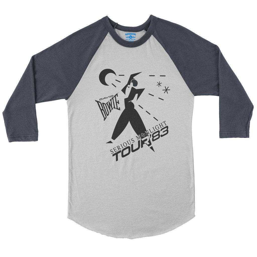 David Bowie Tour Baseball T-Shirt in White Navy