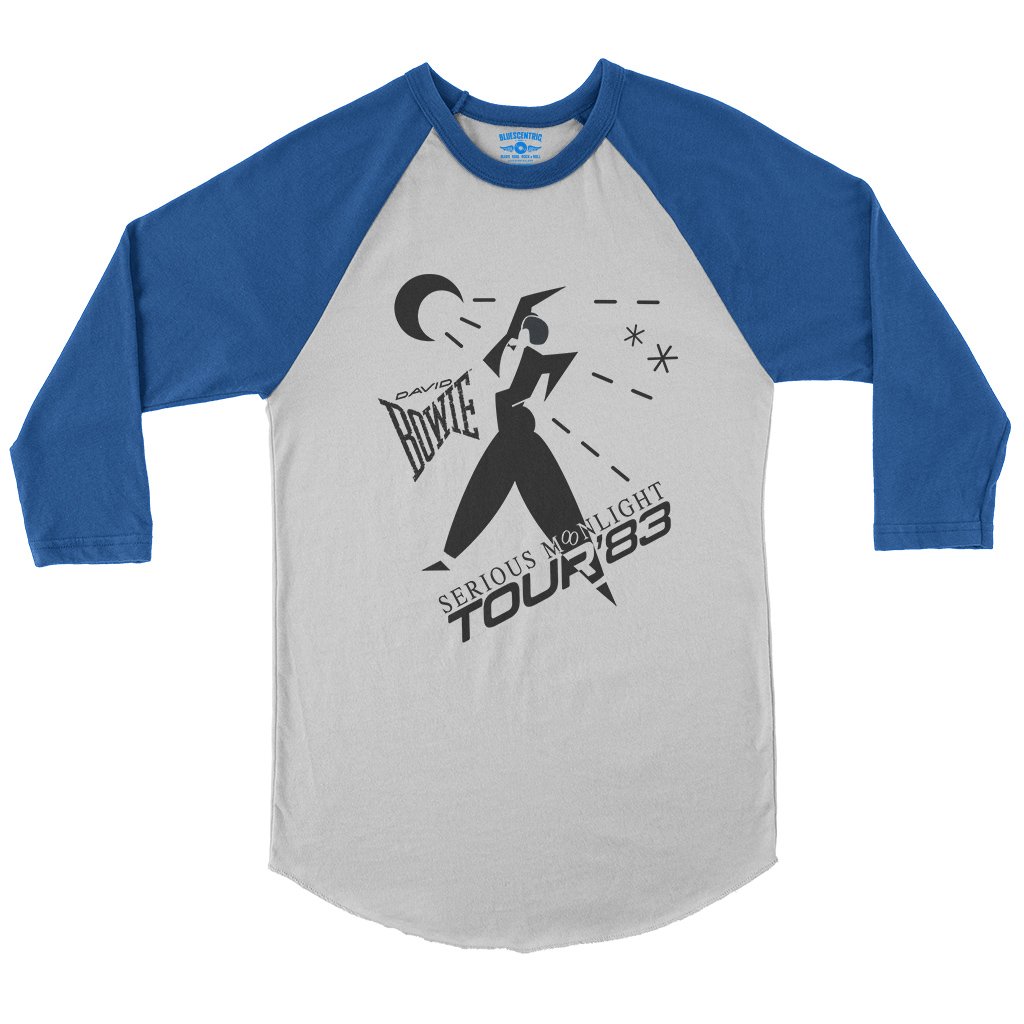 David Bowie Tour Baseball T-Shirt in White True Royal