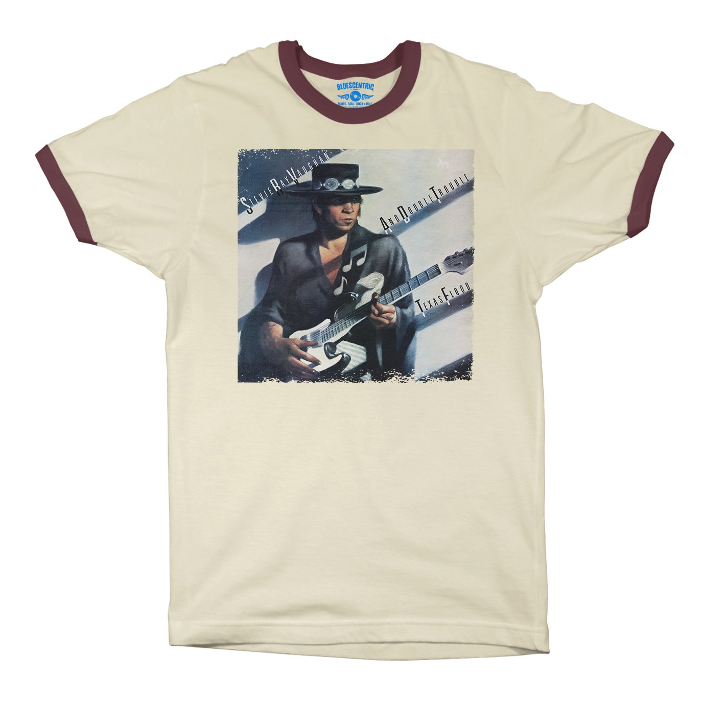 Stevie Ray Vaughan Texas Flood Album Cover Ringer T-Shirt