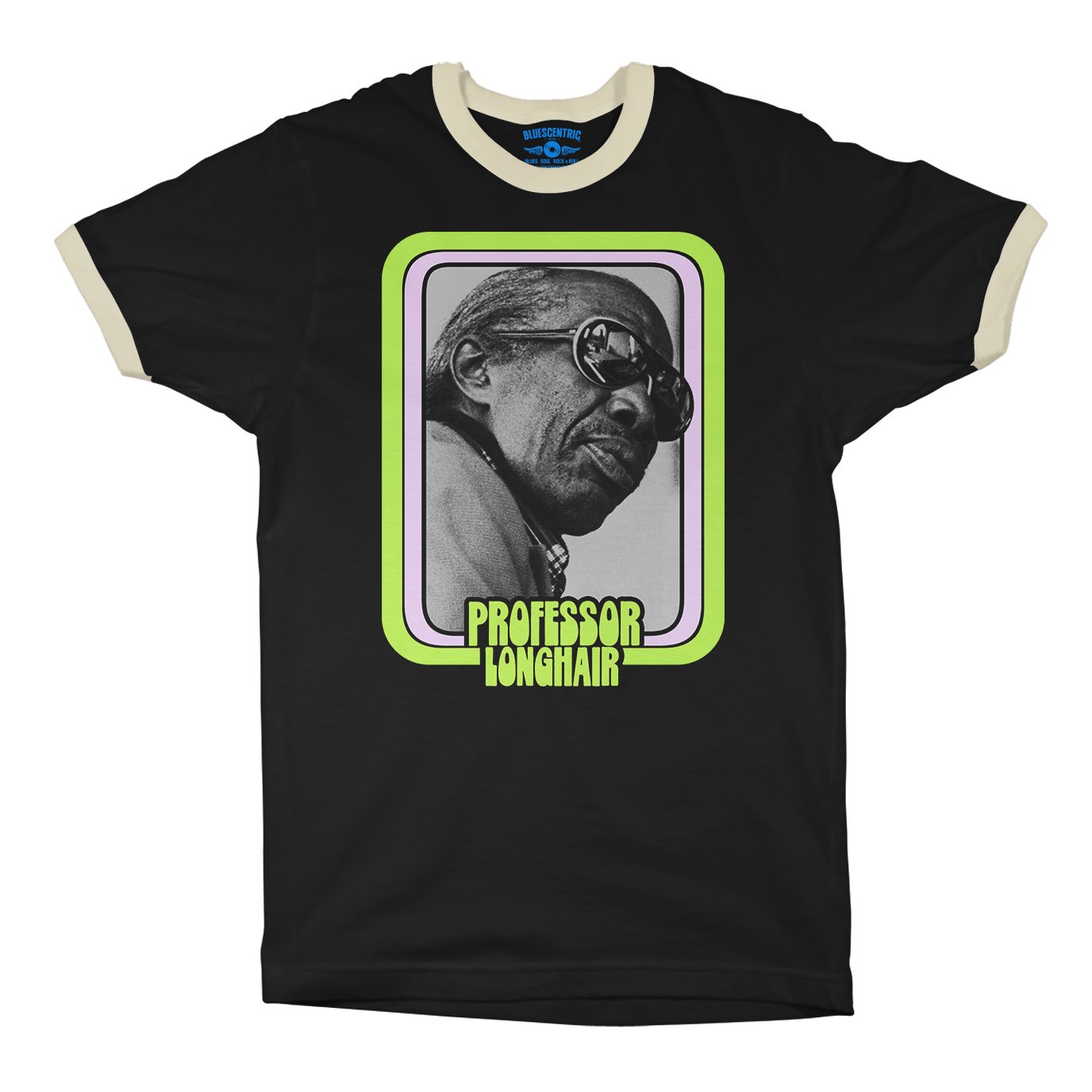 Graphic Professor Longhair Ringer T-Shirt in Black Natural