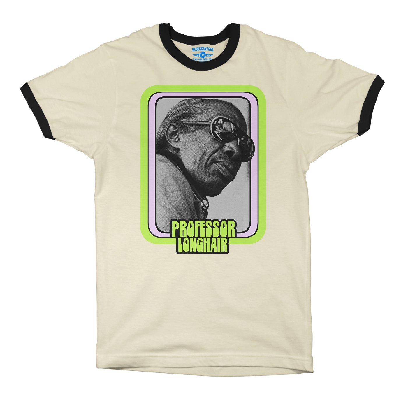 Graphic Professor Longhair Ringer T-Shirt in Natural Black