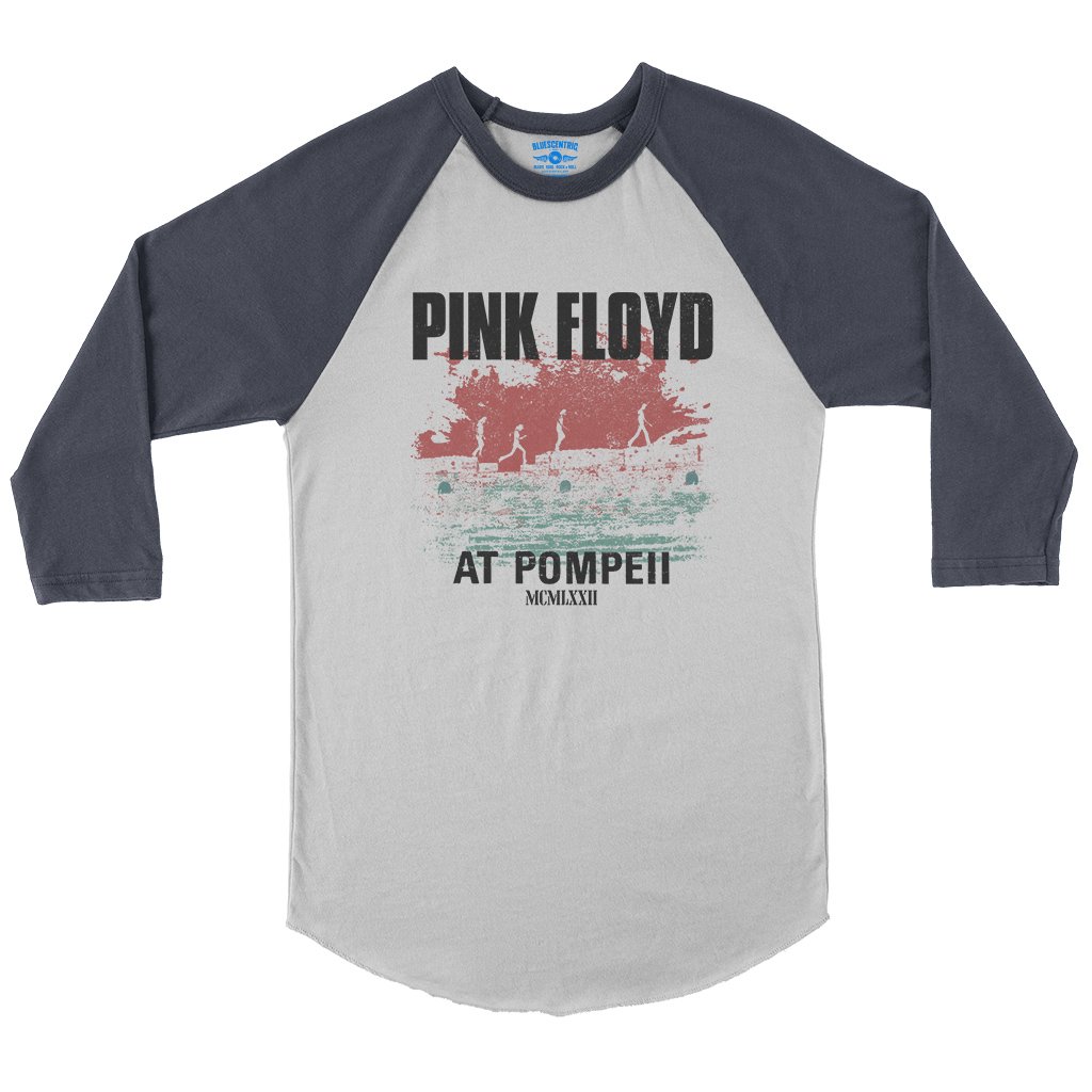 Pink Floyd Pompeii Baseball T-Shirt in White Navy