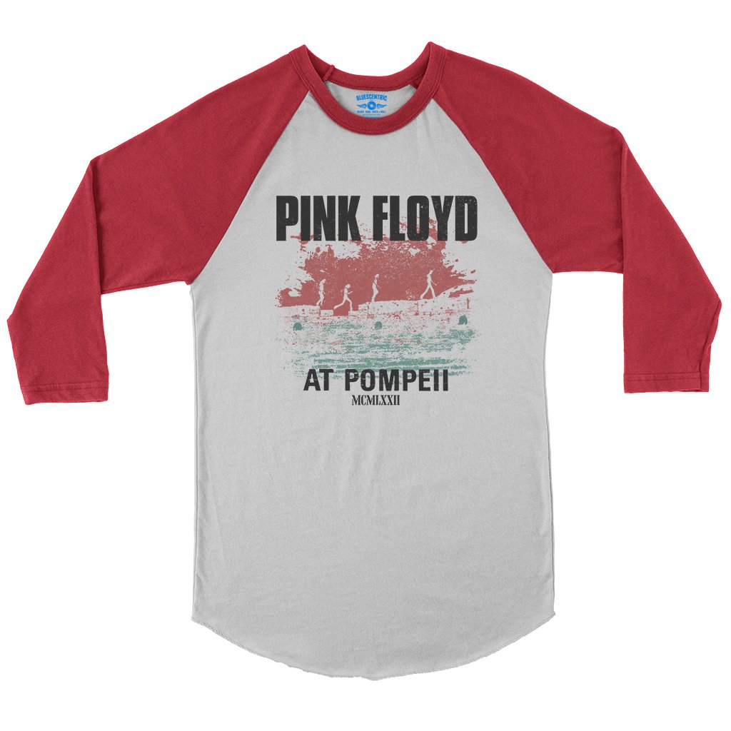 Pink Floyd Pompeii Baseball T-Shirt in White Red