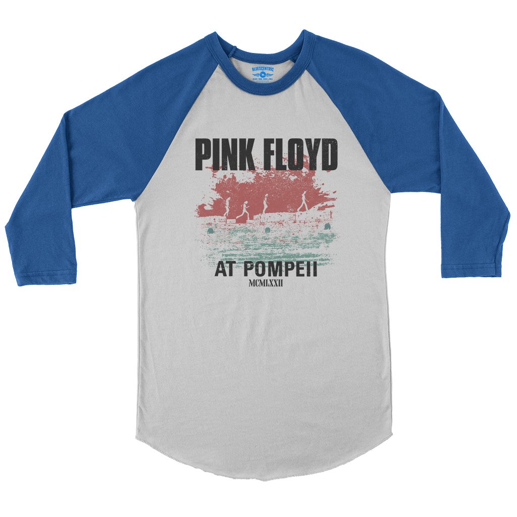 Pink Floyd Pompeii Baseball T-Shirt in White True Royal