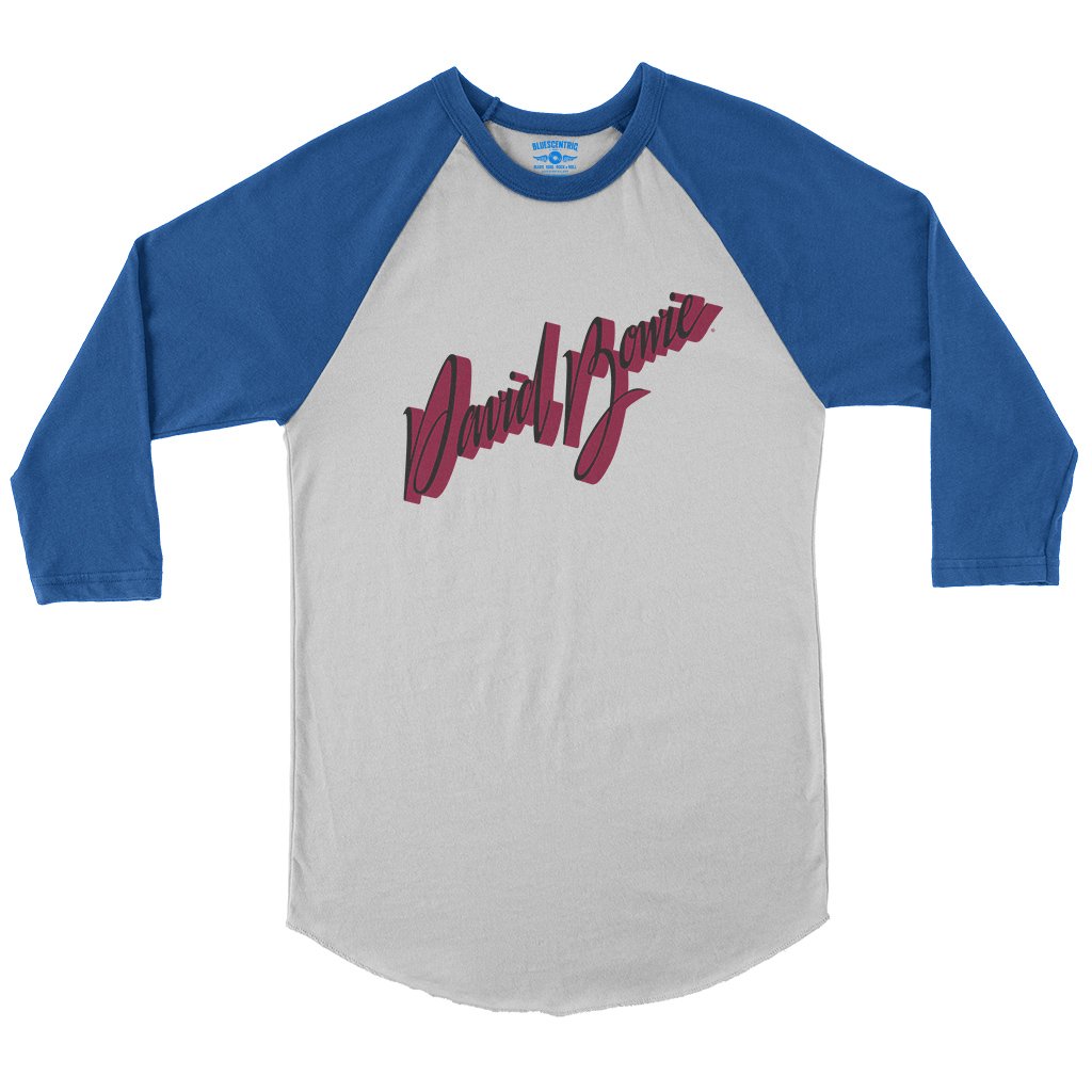 David Bowie Young Americans Baseball T-Shirt in White True Royal