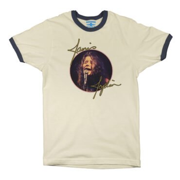 Janis Joplin Singing Ringer T-Shirt in default