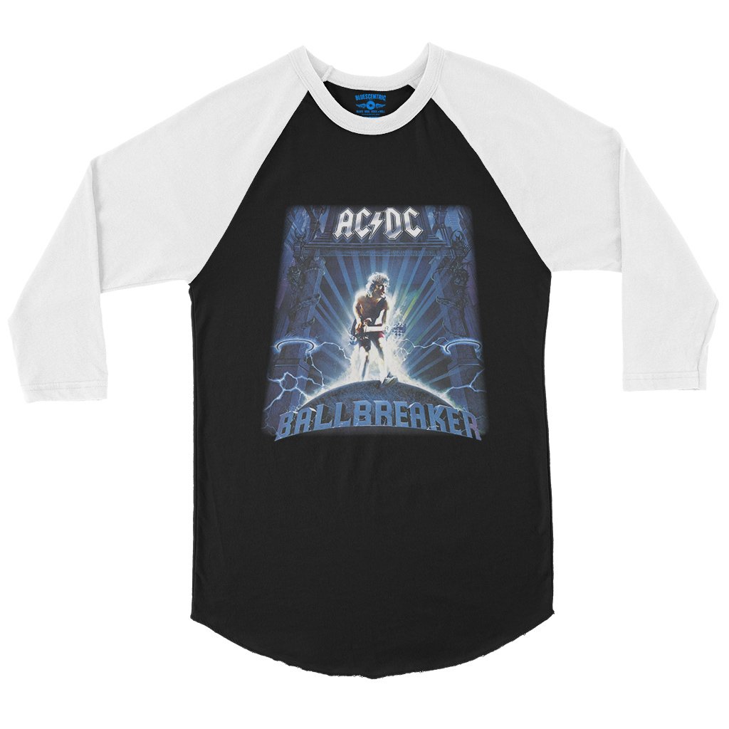 AC/DC Ballbreaker Baseball T-Shirt in Black White