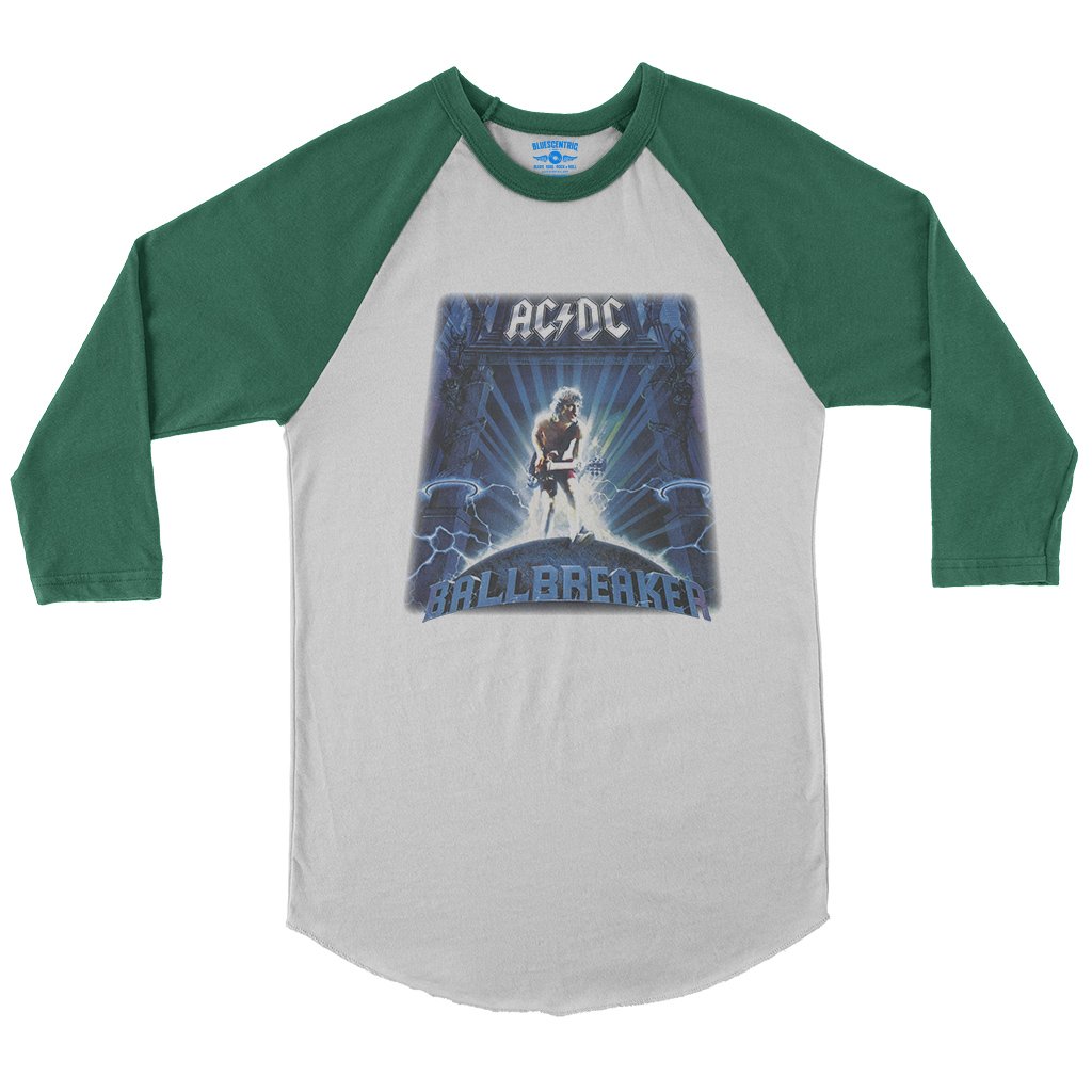 AC/DC Ballbreaker Baseball T-Shirt in White Kelly