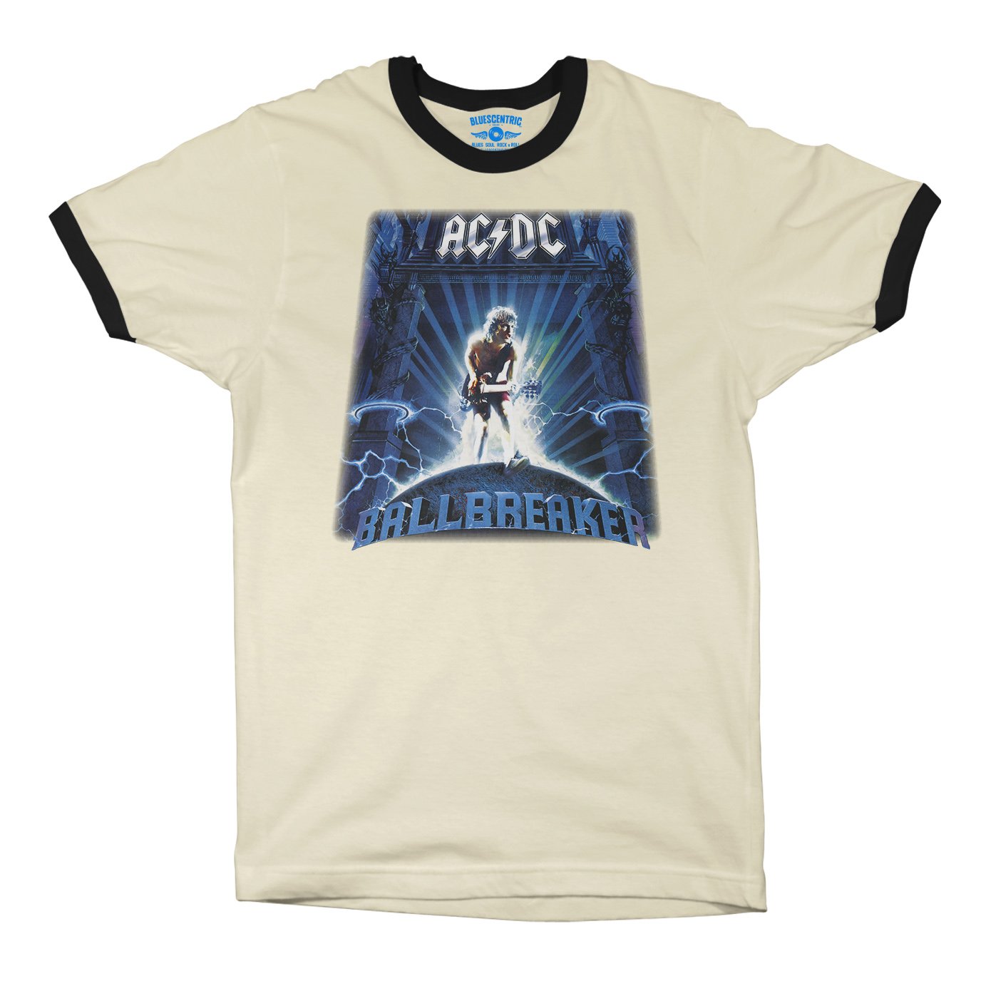 AC/DC Ballbreaker Ringer T-Shirt in Natural Black