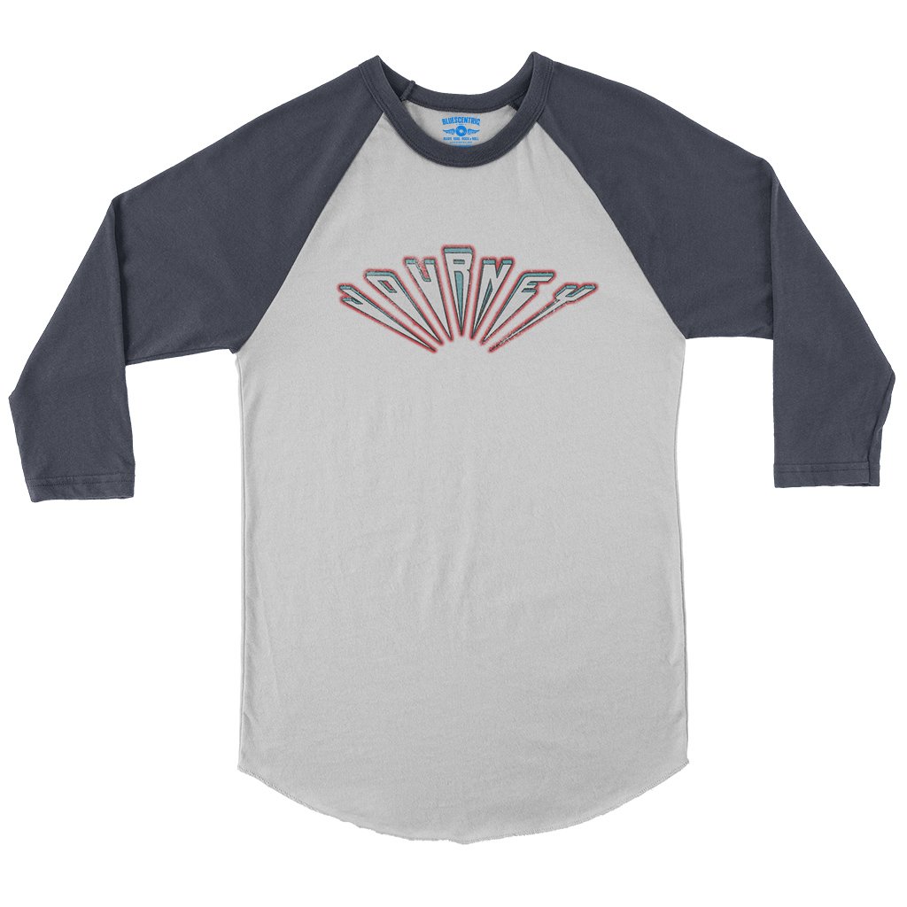 Journey Patriotic Logo Baseball T-Shirt in White Navy