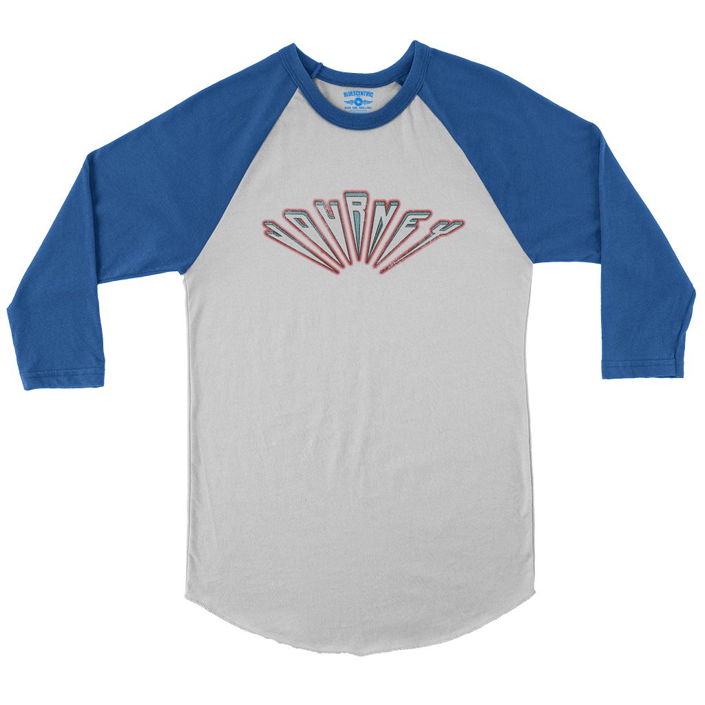 Journey Patriotic Logo Baseball T-Shirt in White True Royal